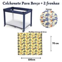 Colchonete Universal Macio Berço Desmontavel + 2 Fronhas