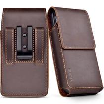 Coldre de telefone em couro genuíno para iPhone 16, 16 Pro