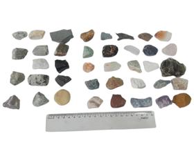 Coleção 14 rochas 25 minerais 2cm a 3 cm