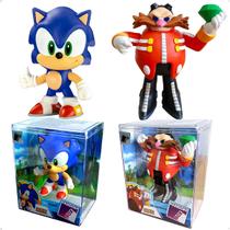 Coleção 2 Bonecos Sonic E Dr Eggman Fandom Box Lider Brinq
