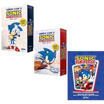 Coleção 2 box lendo com o sonic the hedgehog: vol 1 ao 12 + sonic the hedgehog especial 30 anos