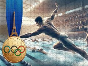 Coleção 2 Quebra-cabeças Esportes Olimpicos Natação de 60 peças - Coleção Tea & Amor