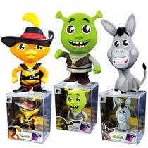 Coleção 3 Bonecos Shrek Burro Gato De Botas Fandom Box Lider