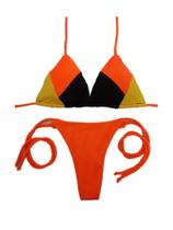 Coleção 3 cores Biquíni cortininha com bojo e calcinha fio dental