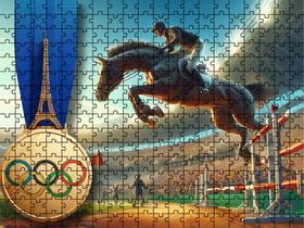 Coleção 3 Quebra-cabeças Esportes Olimpicos Hipismo de 60 peças - Coleção Tea & Amor