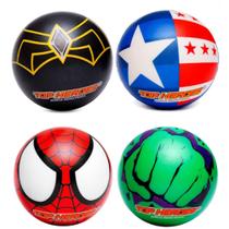 Coleção 4 Bolas de Super Heróis de Vinil Estampada Infantil Coleção 4 Bolas de Super Heróis de Vinil Estampada Infantil