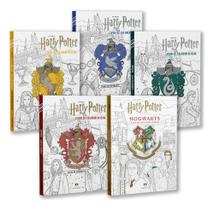 Coleção 5 Livro De Colorir Harry Potter Casas De Hogwarts Grifinória Sonserina Lufa-lufa Corvinal Edição Limitada