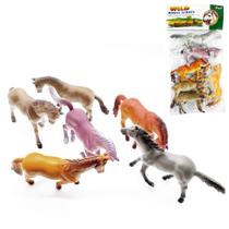 Coleção 6 Miniaturas Cavalos Selvagens Animais de Brinquedo em Borracha - Wild Horse Coleção 6 Miniaturas Cavalos Selvagens Animais de Brinquedo em Borracha - Wild Horse