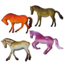 Coleção 6 Miniaturas Cavalos Selvagens Animais de Brinquedo em Borracha