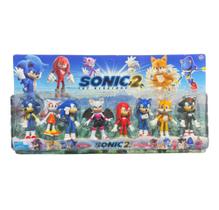 Coleção 8 Bonecos Turma do Sonic Infantil Brinquedo 12 CM