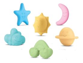 Coleção Ânime Céu 6 Itens Banho Com Ventosa - Omg Kids