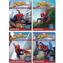 Coleção Aprender é Incrível - 4 Livros Educativos Spider Man - Marvel - Infantil