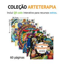 Coleção Arteterapia C/6 Livros Para Colorir - Arteterapia Antiestresse Tamanho 30x30cm Folhas Brancas