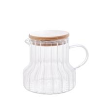 Coleção Bambu - Jarra Canelada com Tampa de Bambu Lyor (500 ml)