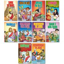 Coleção Bíblia em Quadrinhos - 10 Mini Livros Coloridos - Criança - Diversão