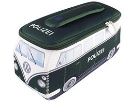 Coleção BRISA VW - Volkswagen Neoprene Universal Bag para Maquiagem, Viagens, Cosméticos, Estojo de Lápis em Samba Bus T1 Camper Van Design (Police/Green/Small)