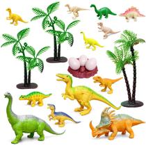 Coleção c/ 12 Dinossauros Jurássicos Ovos Árvores Acessórios Coleção c/ 12 Dinossauros Jurássicos Ovos Árvores Acessórios