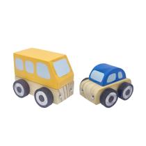 Coleção Carrinhos - ônibus escolar e carrinho azul