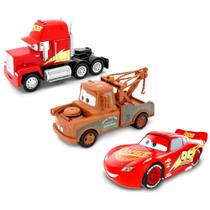 Coleção Carros 3 Carrinhos 13cm Relâmpago Mcqueen Mack Mate