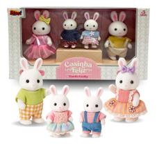 Coleção Casinha Feliz Família Coelho Brinquedo Zooptoys