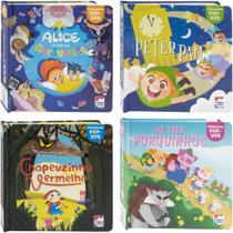 Coleção clássicos 4 vol: alice no país das maravilhas + chapeuzinho vermelho + os três porquinhos + peter pan - Happy Books