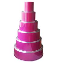 Coleção Colors - Conjunto de Formas Altas 6 Peças - Cor Pink - alumínio