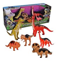 Coleção Com 6 Dinossauros Evolução - Adijomar Brinquedos