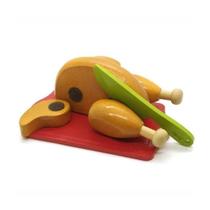 Coleção Comidinhas Frango com corte + tabua + faca