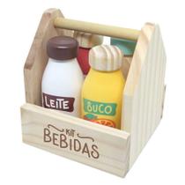Coleção Comidinhas - Kit Bebidas Madeira infantil - NewArt