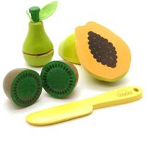 Coleção Comidinhas - Kit Frutinhas com corte (Mamão, Pera e Kiwi) + Faca Coleção Comidinhas - Kit Frutinhas com corte (Mamão, Pera e Kiwi) + Faca