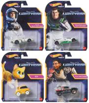 Coleção Completa c/ 4 Miniaturas Filme Buzz Lightyear Disney Pixar - Character Cars - 1/64 - Hot Wheels - Mattel