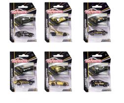 Coleção Completa c/ 6 Miniaturas Limited Edition Series 9 - Preto e Dourado - 1/64 - Majorette