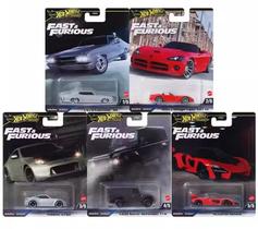 Coleção Completa com 5 Miniaturas Fast and Furious - Velozes e Furiosos - Mix 1 2025 - 1/64 - Hot Wheels Premium