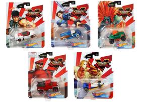 Coleção Completa com 5 Miniaturas Street Fighter V - Character Cars - 1/64 - Hot Wheels