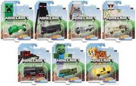 Coleção Completa com 7 Miniaturas Minecraft - Character Cars - 1/64 - Hot Wheels