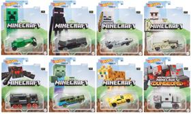 Coleção Completa com 8 Miniaturas Minecraft - Character Cars - 1/64 - Hot Wheels - Mattel