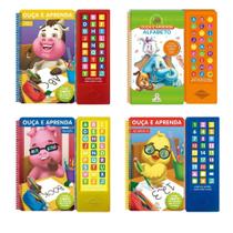 Coleção Completa de Livros Sonoros - Ouça e Aprenda: ABC, Alfabeto, Inglês e Números - Kit de Livros