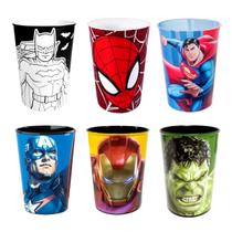 Coleção Copo Suco Refrigerante Café Super Heróis DC e Marvel kit com 6