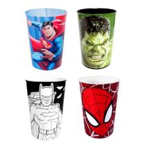 Coleção Copos Suco Refrigerante Hulk Spiderman Superman Batman