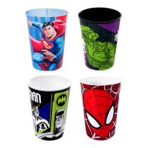 Coleção Copos Suco Refrigerante Hulk Spiderman Superman Batman