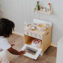 Coleção Cozinha - Fogão, da NewArt - Brinquedo de Madeira de Minicozinha ou Comidinhas, fogãozinho - Cód. 352