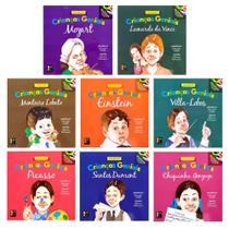 Coleção Crianças Geniais Bilíngue Box 8 Livros Grandes Nomes Da História Infantil Educativo Português Inglês