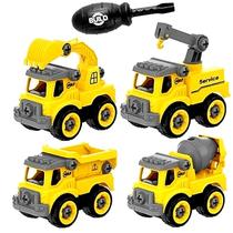 Coleção de 4 Caminhões de Montar Didático Carrinho Trator Coleção de 4 Caminhões de Montar Didático Carrinho Trator