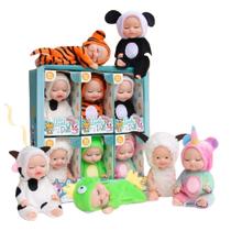 Coleção de 6 Bonecas Mini Bebê Infantil Amor de Bichinhos Brinquedo Educativo