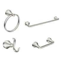 Coleção de acessórios de banheiro Moen Wellton 4-Piece Coleção de acessórios de banheiro Moen Wellton 4-Piece