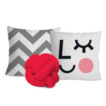 Coleção de Almofadas Mix de Estampas 03 Peças