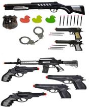 Coleção de armas pistolas arminha lança dardos brinquedo