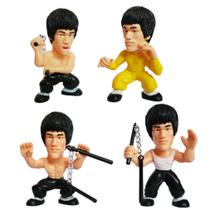 Coleção de brinquedos de figuras de anime, modelo Bruce Lee, 4 unidades