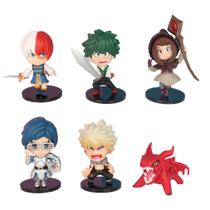 Coleção de brinquedos de figuras de anime, modelo My Heros Academias, 6 unidades Coleção de brinquedos de figuras de anime, modelo My Heros Academias, 6 unidades