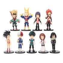 Coleção de brinquedos de figuras de anime My Heros Academias, modelo de 9 unidades Coleção de brinquedos de figuras de anime My Heros Academias, modelo de 9 unidades